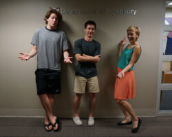 7/29/2015: The three undergraduate research musketeers in the lab this summer: Sam, Jack, and Caroline.