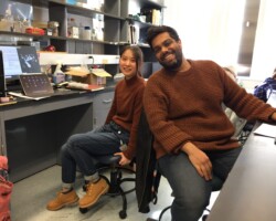 11/15/2019: A matching sweaters day for Hao and Neil (welcome also to Heather, Lingxiao, and Jen-Hau who joined this Fall).